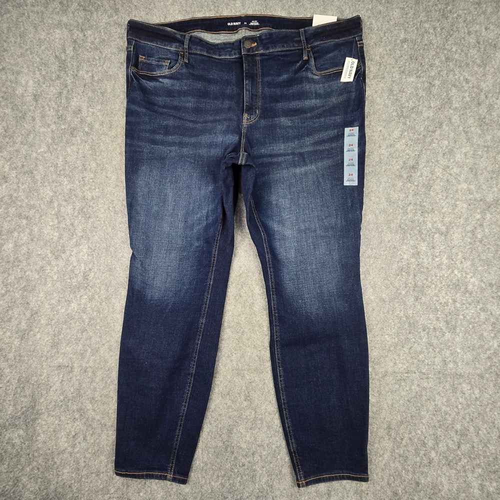 Old Navy Rockstar Super Skinny Jeans Womens 24 Dark Blue Mid-Rise Stretch NWT